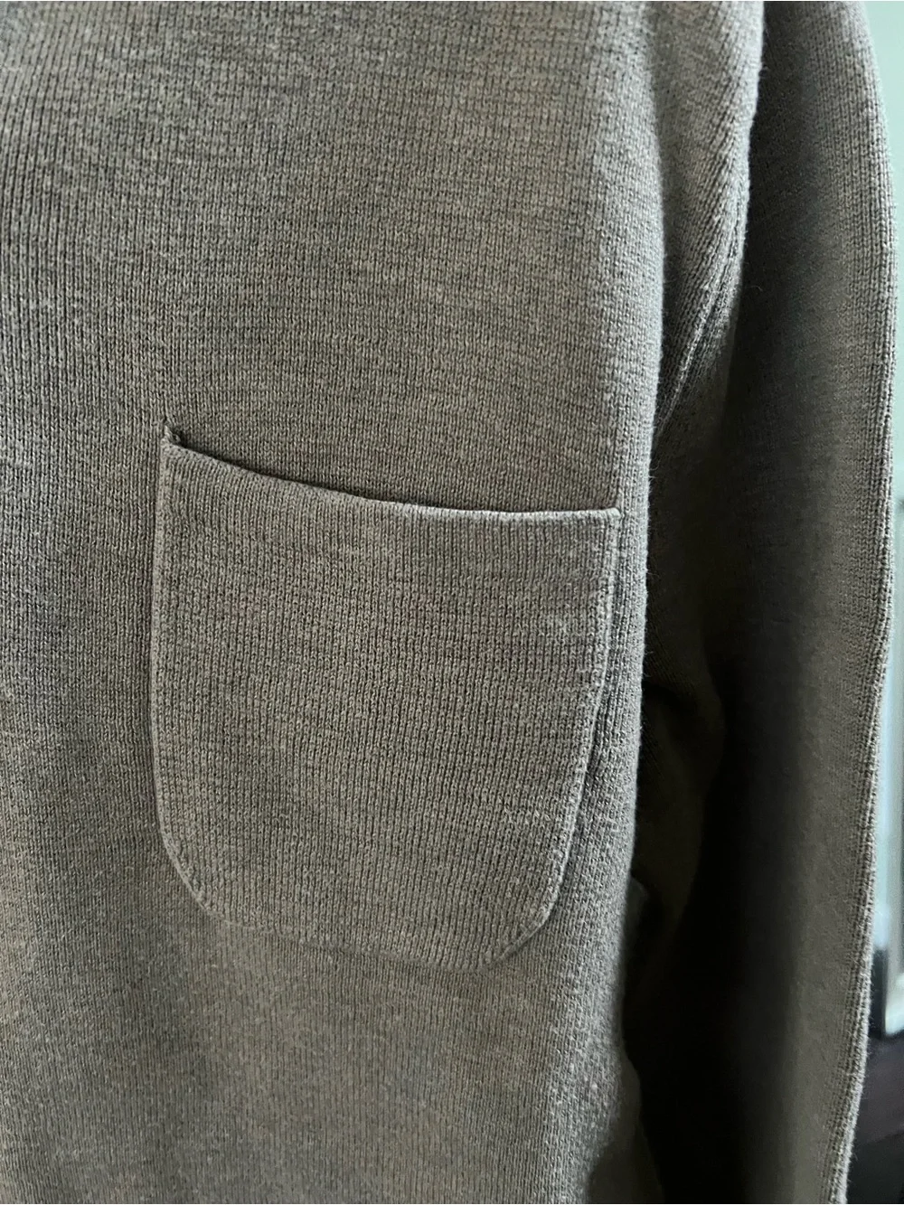 Quarter-Zip Pocket Sweater - Taupe